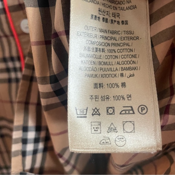 BURBERRY check neon piped pyjama style top - Picture 13 of 13